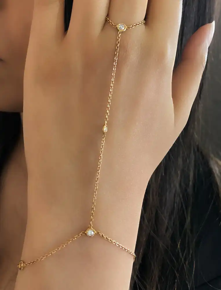 Gold Hand Ring Bracelet, Hand Chain Bar Bracelet, Ring Attached Bracelet,  Finger Bracelet, Boho Tube Bracelet, Bridesmaid Gift, GEHATI - Etsy | Hand  bracelet with ring, Finger bracelets, Gold bracelet for girl