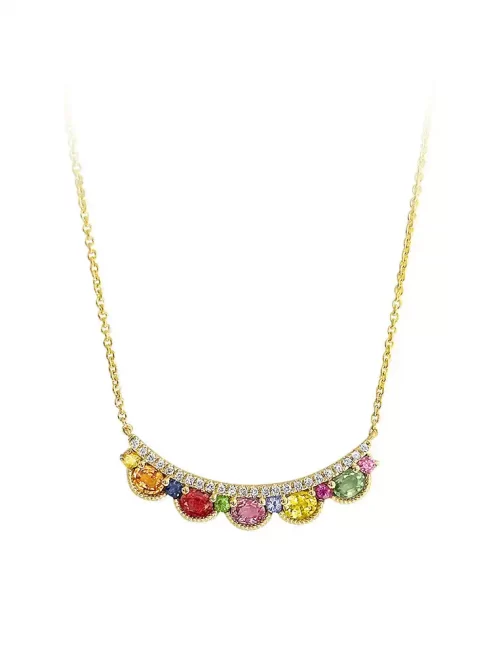 Fancy Sapphire Rainbow Necklace