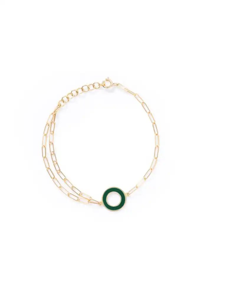 Kroll Collection Green Metallic Enamel Bracelet