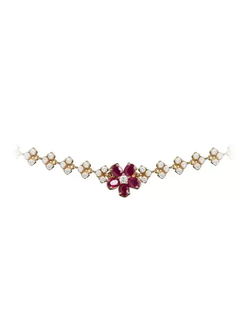MARQUISE DIAMOND AND FLORAL RUBY CHOKER