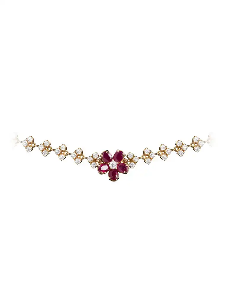 MARQUISE DIAMOND AND FLORAL RUBY CHOKER
