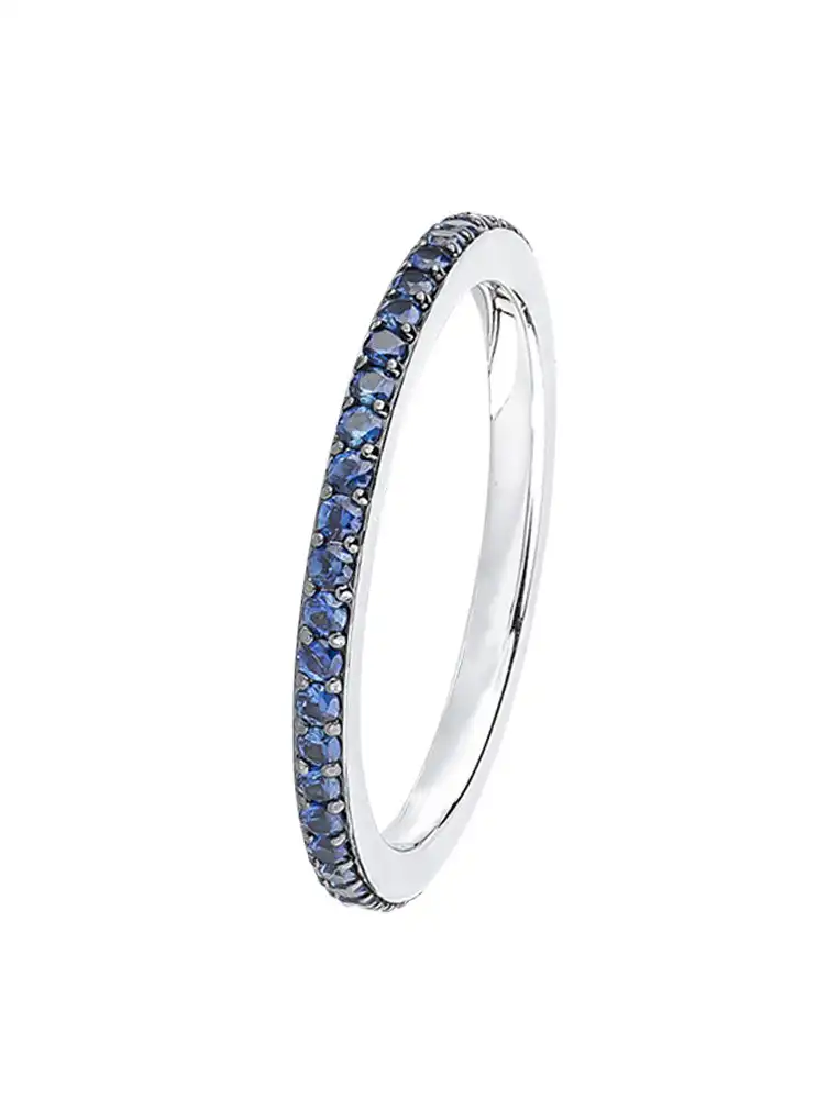 SAPPHIRE AND WHITE GOLD ETERNITY BAND