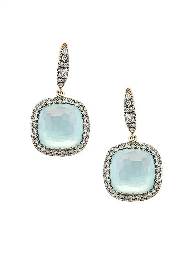 Topaz And Diamond Cocktail Earrings