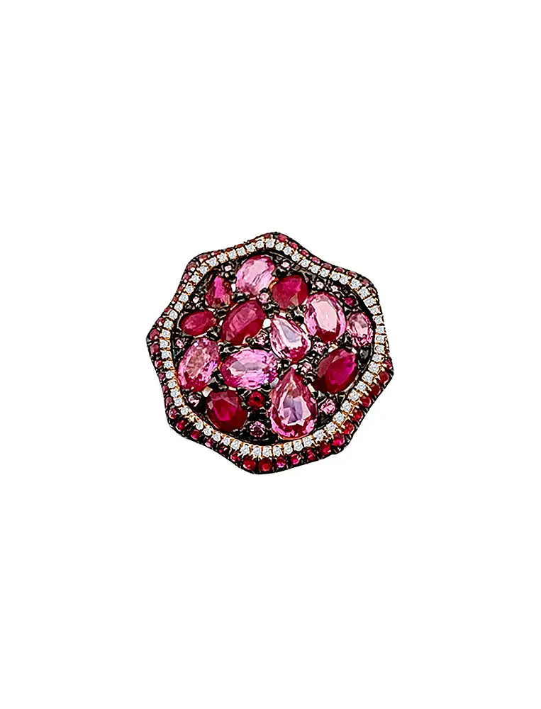Ruby And Pink Sapphire Bubble Ring