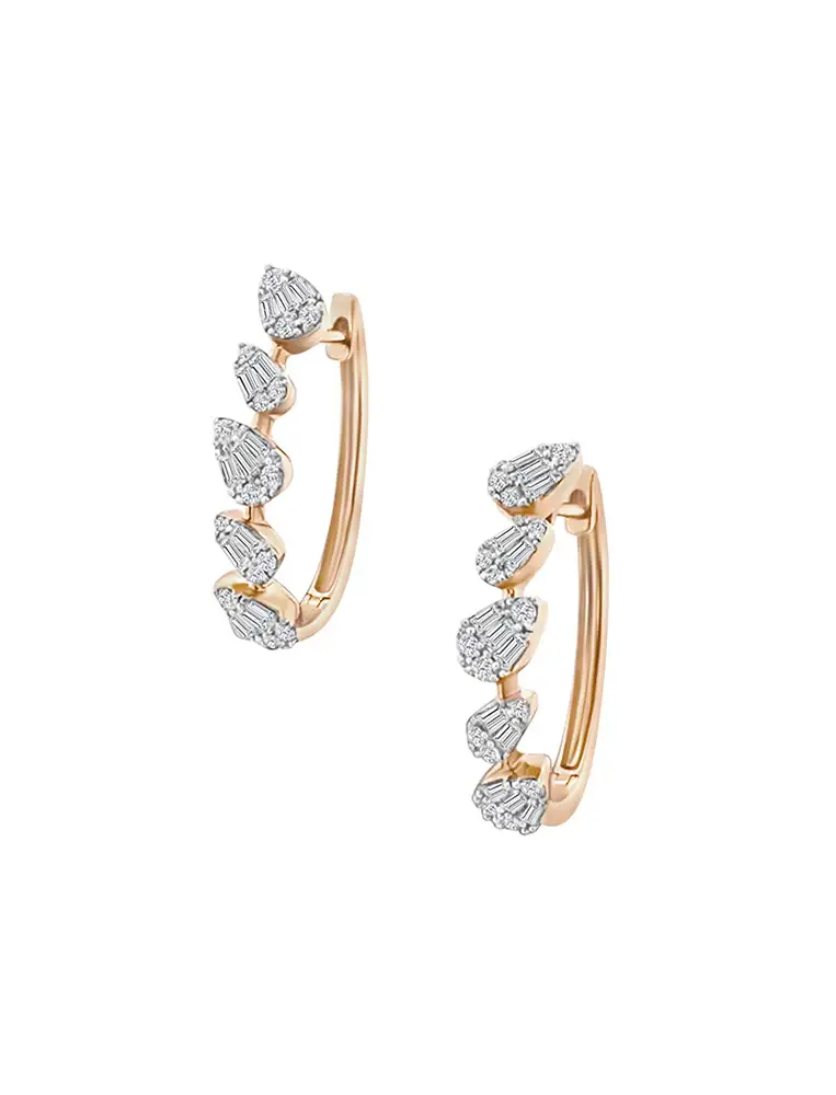 Rose Gold Diamond Hoop Earrings