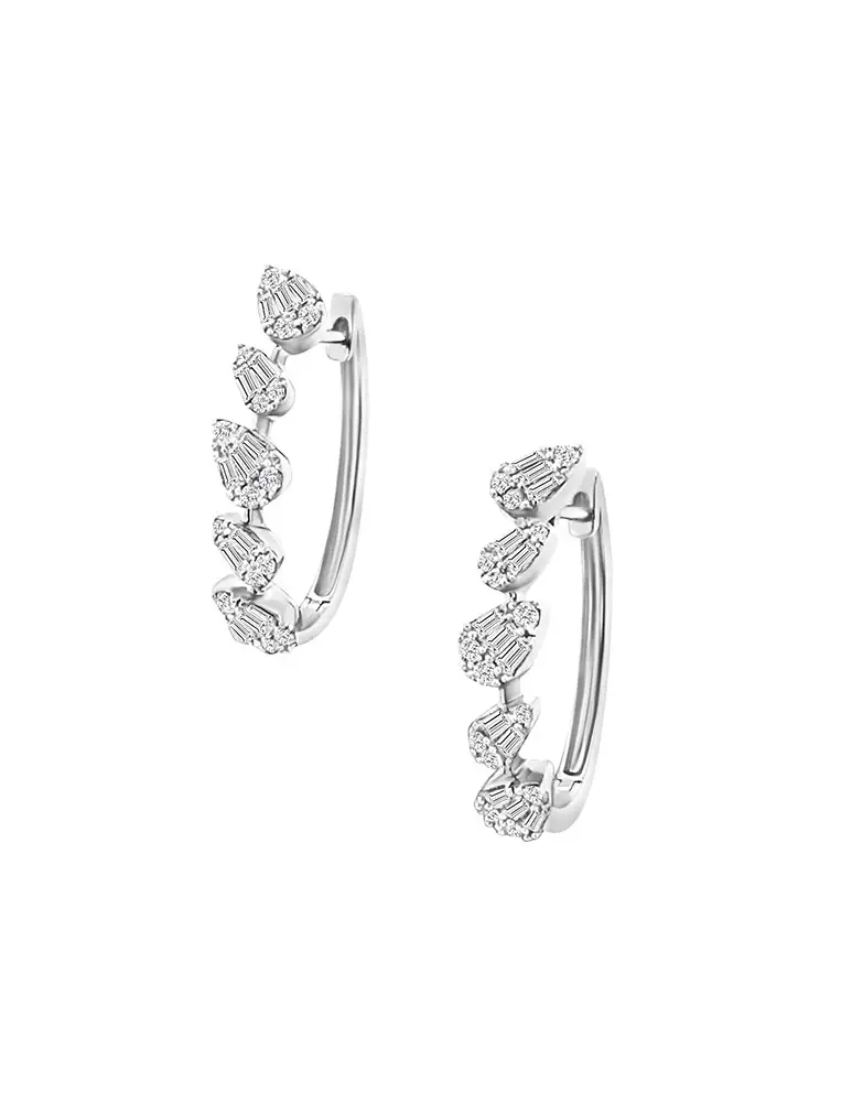 White Gold Diamond Hoop Earrings